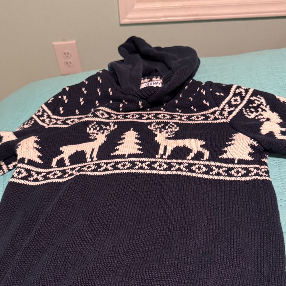 Old Navy Turtleneck Sweater with Reindeer Pattern